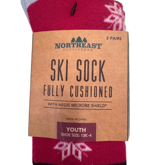 2- Northeast Outfitters 13c - 4 Youth Ski Socks Neo Snowsport Polar Bear Fully C - Picture 2 of 5